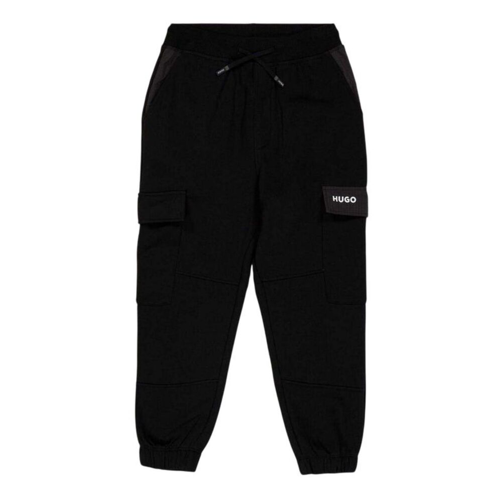 Hugo Childrens/Kids Patch Flap Pocket Regular Sweatpants / Black